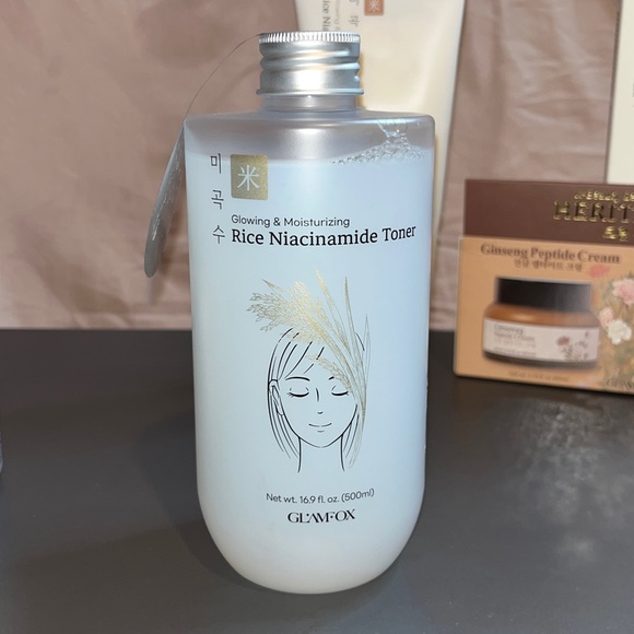 GLAMFOX K-Beauty 5pc Skincare Set Rice Niacinamide Ginseng Glowing Moisturizing - Picture 5 of 6